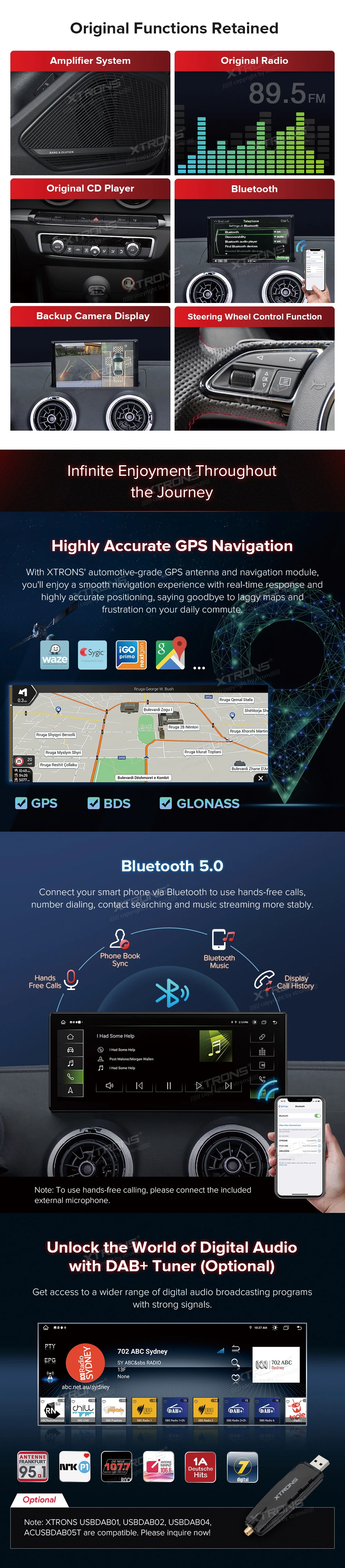 Audi A3 8U MIB 12.3 inch Android Screen with Wireless CarPlay, Android Auto and 4G | QLA23A3: XTRONS specification poster 4 of 6