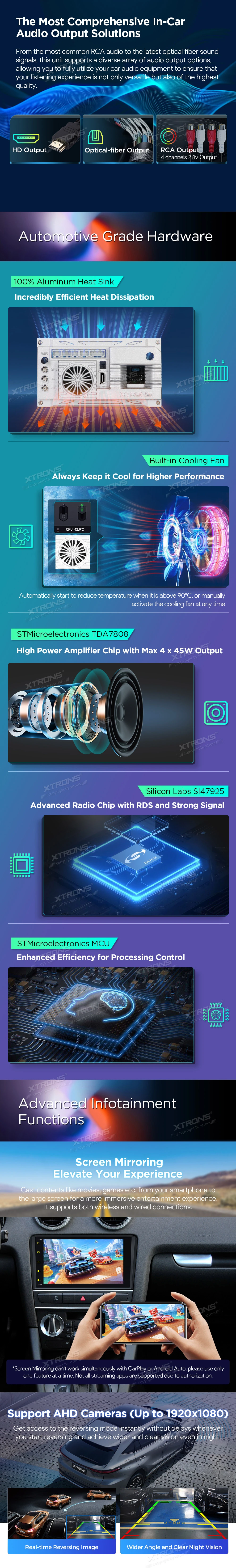 Audi A3 / S3 / RS3 8P 8 inch Android Head Unit with Wireless CarPlay, Android Auto and 4G | IQ84A3AP: XTRONS specification poster 4 of 6