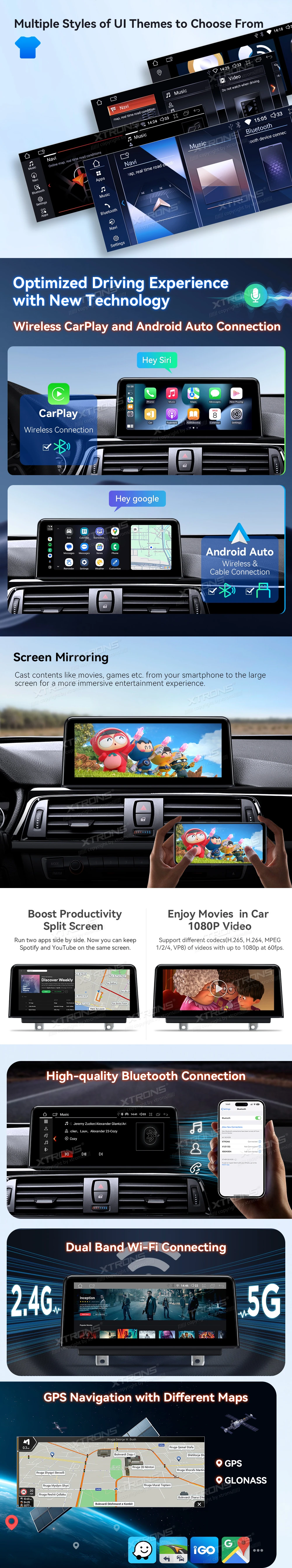 BMW 3 and 4 Series F30 F32 NBT 10.25 Inch Android Head Unit with Wireless CarPlay and 4G | QDB10NBTH: XTRONS specification poster 3 of 5
