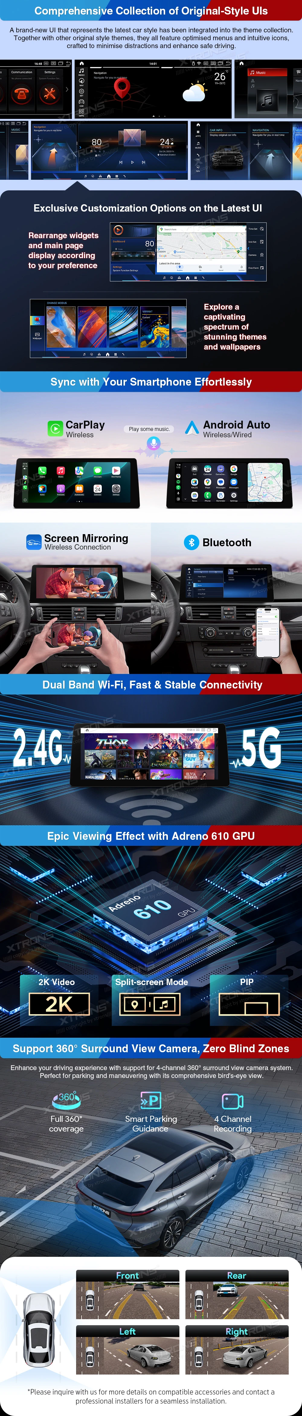 BMW 3 Series E90 E91 E92 E93 CCC 12.3 inch 2K Android Screen with Wireless CarPlay and 4G | QGB24CCB12E92: XTRONS specification poster 4 of 6