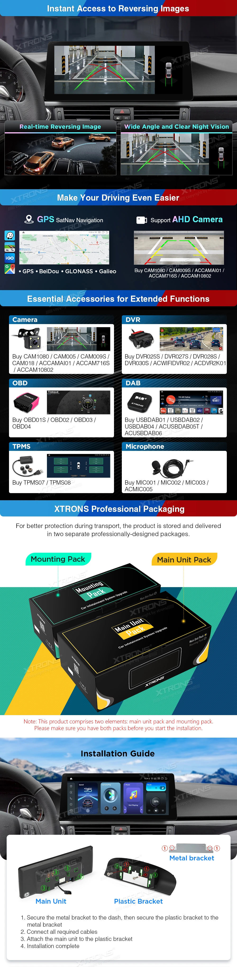 BMW 3 Series E90 E91 E92 E93 CCC 12.3 inch 2K Android Screen with Wireless CarPlay and 4G | QGB24CCB12E92: XTRONS specification poster 5 of 6