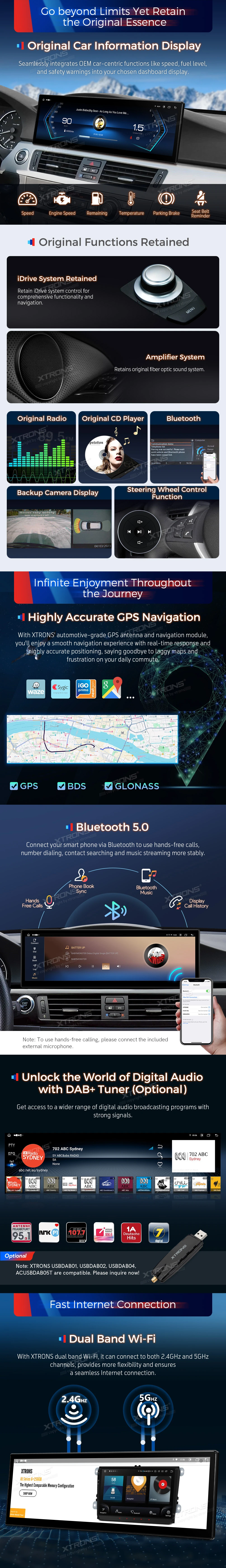 BMW 3 Series E90-E93 CCC 14.9 inch Android Head Unit with Wireless CarPlay, Android Auto and 4G | QLBH4492CC3: XTRONS specification poster 4 of 5