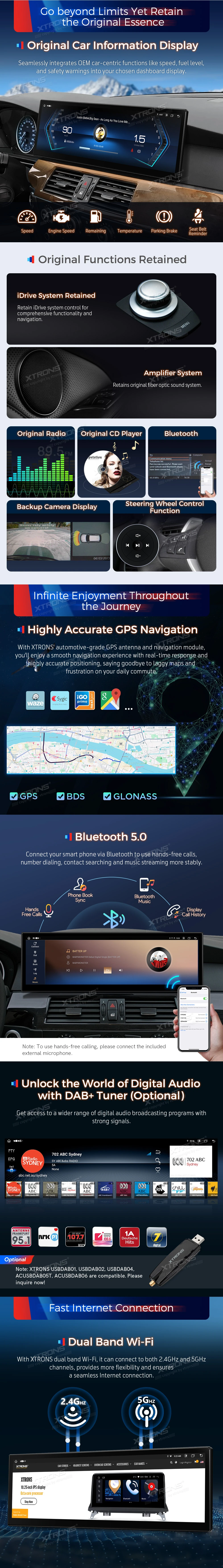 BMW 6 Series and M6 E63 E64 CCC 14.9 inch Android 14 Head Unit with Wireless CarPlay and 4G | QLBX4463CC3: XTRONS specification poster 4 of 6