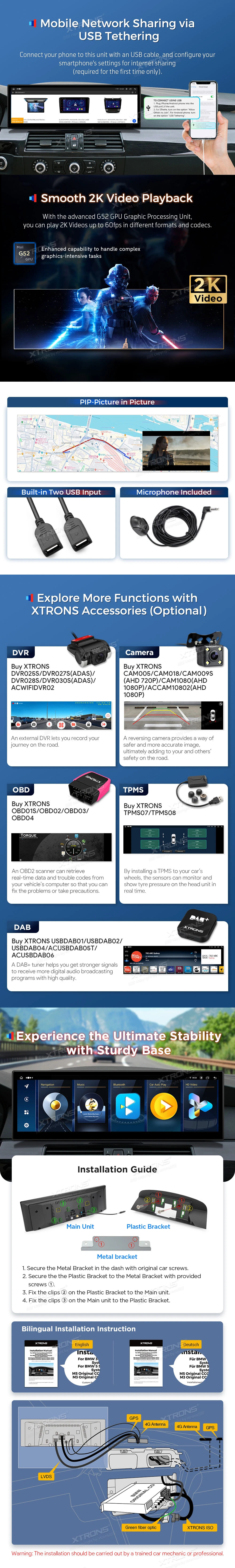 BMW 6 Series and M6 E63 E64 CCC 14.9 inch Android 14 Head Unit with Wireless CarPlay and 4G | QLBX4463CC3: XTRONS specification poster 5 of 6