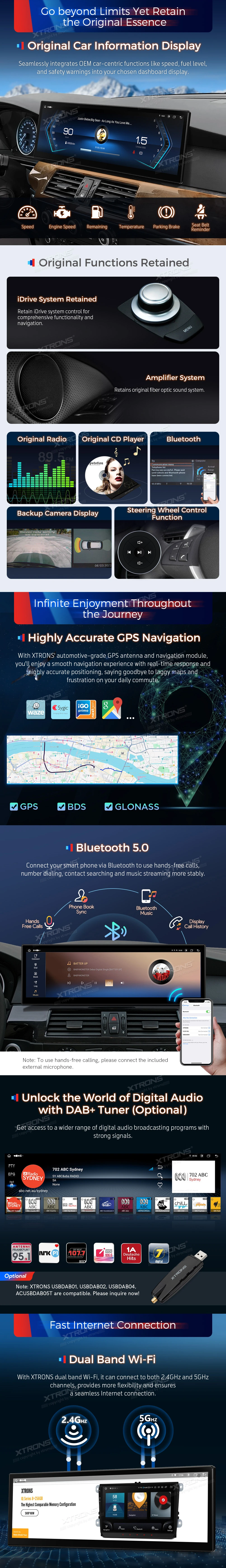 BMW 6 Series E63 E64 CCC 14.9 inch Android Screen with Wireless CarPlay, Android Auto and 4G | QLBH4463CC3: XTRONS specification poster 4 of 5