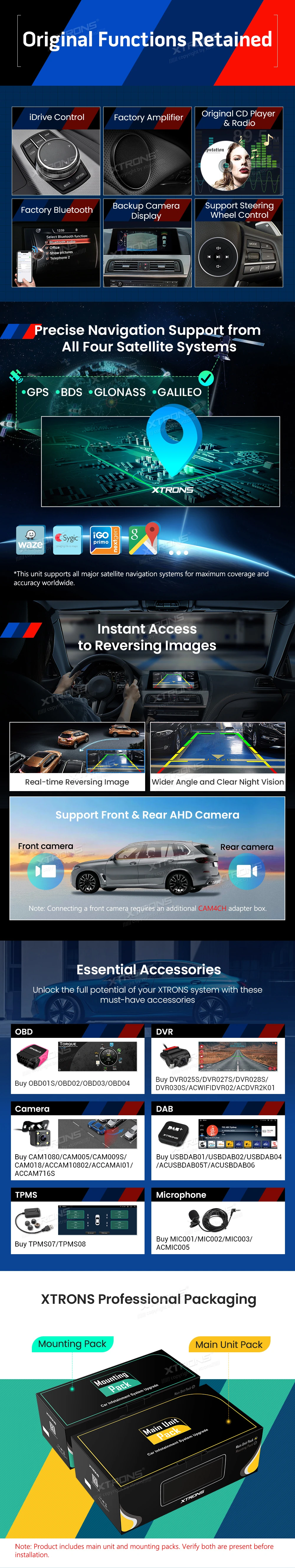 BMW 6 Series F06 F12 F13 NBT 10.25 inch Android Screen with Wireless CarPlay, Android Auto and 4G | QBBH14NB12SX: XTRONS specification poster 5 of 6