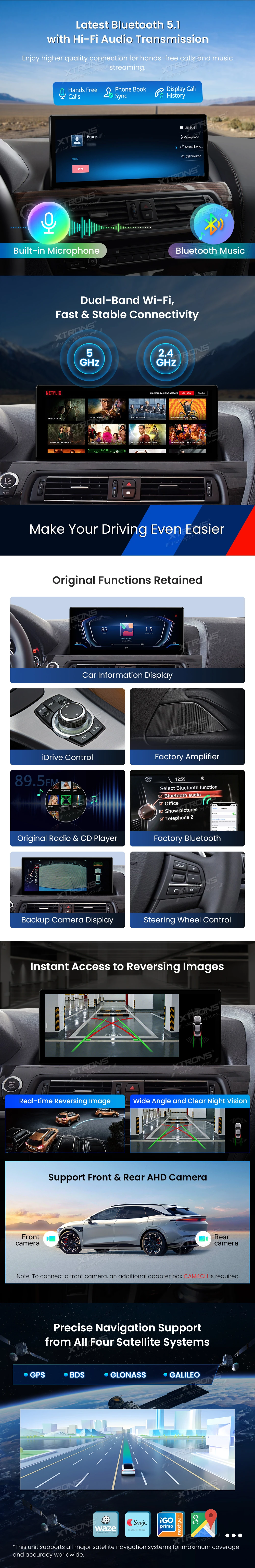 BMW 6 Series F06/F12/F13 NBT 12.3″ Android Screen with Wireless CarPlay and 4G | QWBX24NB12SX: XTRONS specification poster 4 of 6
