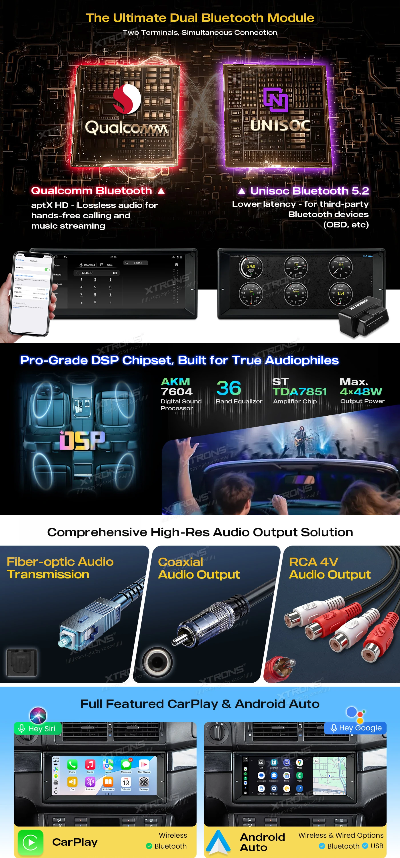 BMW E39 10.25 inch Android Head Unit with Wireless CarPlay, Android Auto and AKM DSP | IM1439BH: XTRONS specification poster 3 of 6