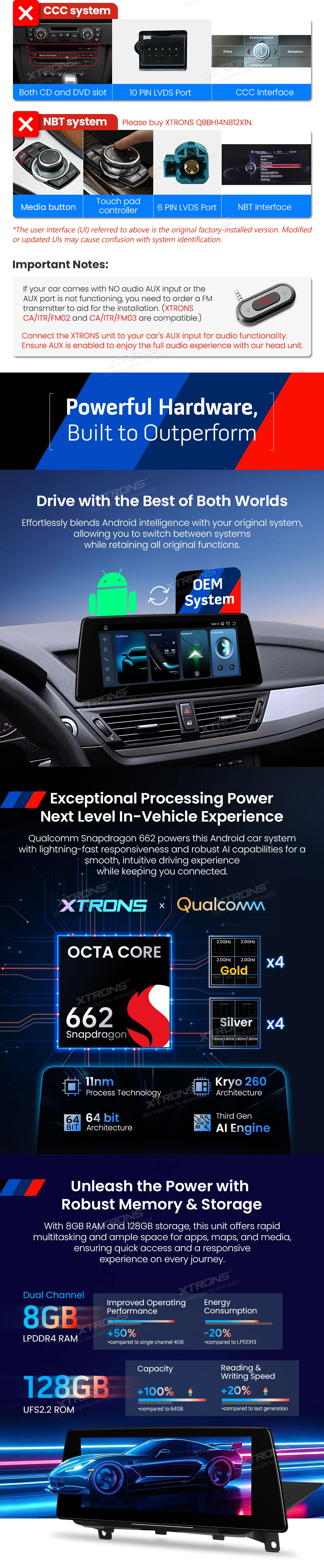 BMW X1 E84 CIC 10.25 inch Android 14 Screen with Wireless CarPlay, Android Auto and 4G | QBBH14CIB12X1: XTRONS specification poster 2 of 6