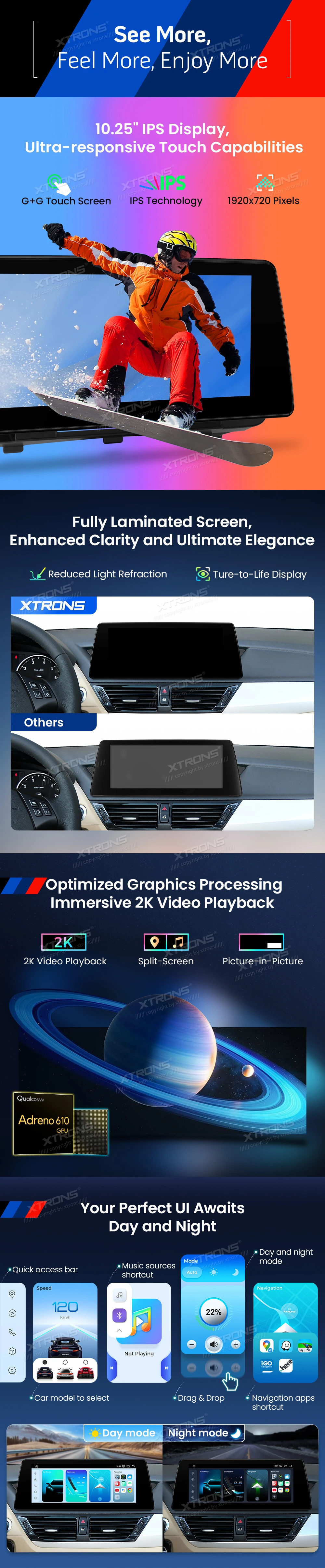 BMW X1 E84 CIC 10.25 inch Android 14 Screen with Wireless CarPlay, Android Auto and 4G | QBBH14CIB12X1: XTRONS specification poster 3 of 6