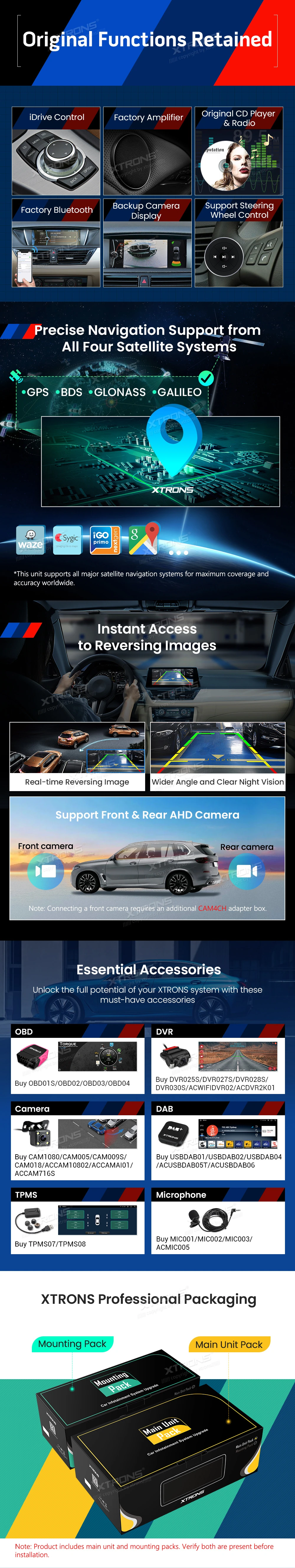 BMW X1 E84 CIC 10.25 inch Android 14 Screen with Wireless CarPlay, Android Auto and 4G | QBBH14CIB12X1: XTRONS specification poster 5 of 6