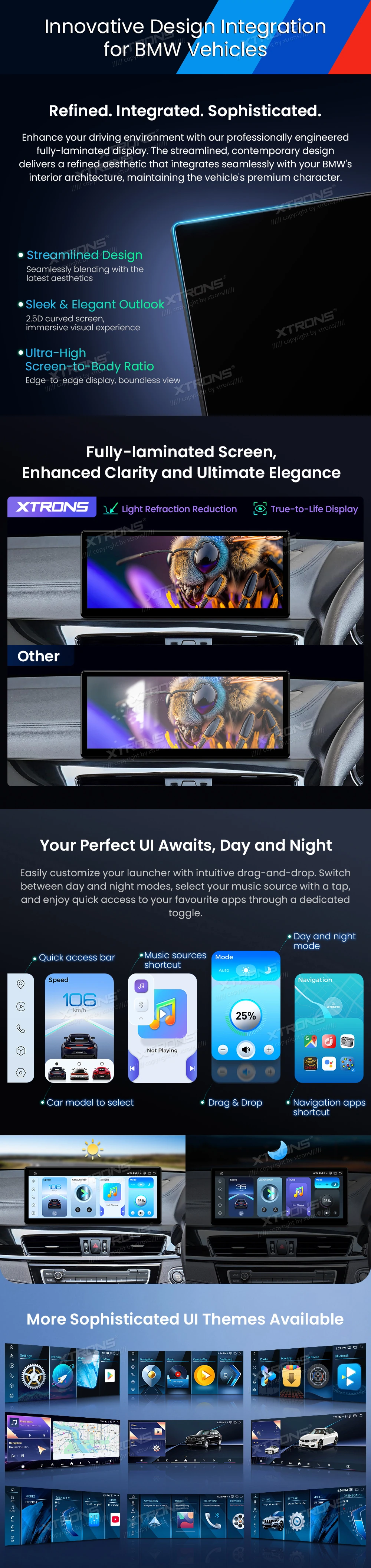 BMW X1 F48 and X2 F39 EVO 12.3 Inch Android Head Unit with Wireless CarPlay and 4G | QWBX24EVB12X1N: XTRONS specification poster 4 of 8