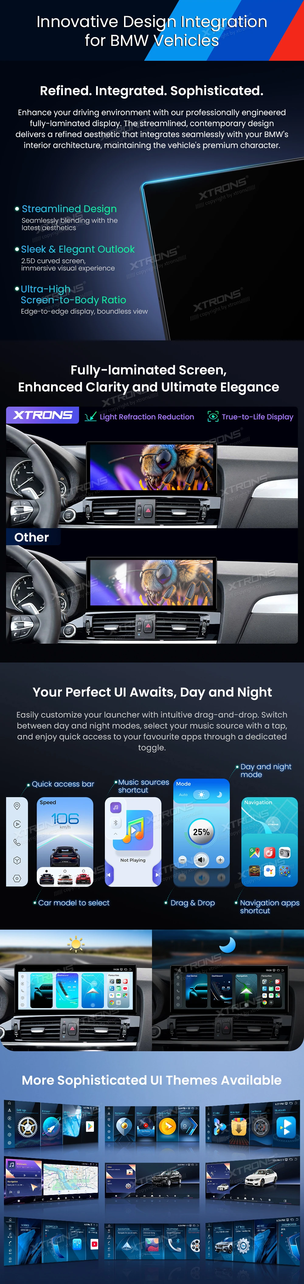BMW X3 F25 and X4 F26 EVO 12.3 inch 2K Android Screen with Wireless CarPlay and Android Auto | QWBX24EVB12X3: XTRONS specification poster 4 of 8