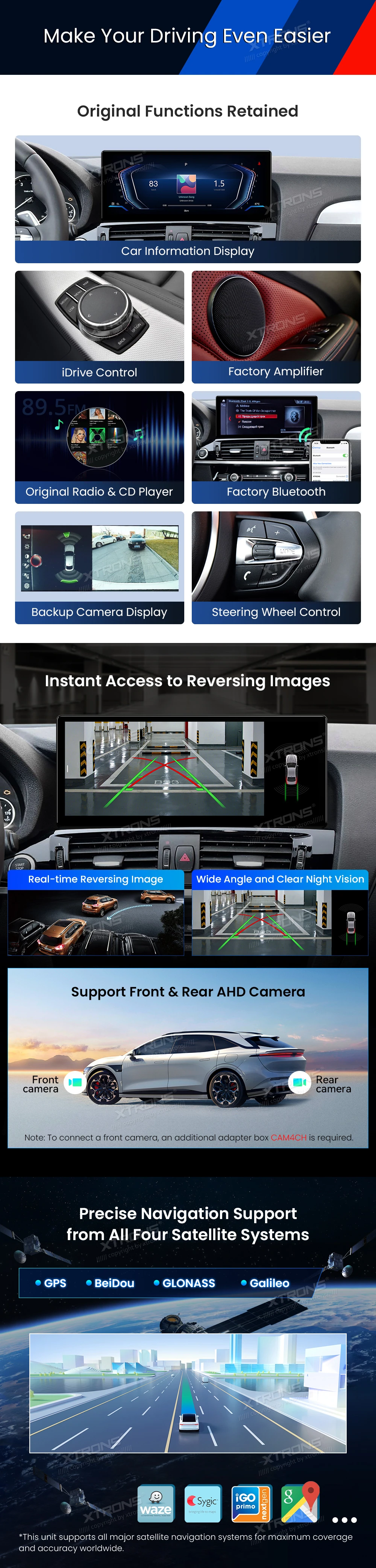 BMW X3 F25 and X4 F26 EVO 12.3 inch 2K Android Screen with Wireless CarPlay and Android Auto | QWBX24EVB12X3: XTRONS specification poster 6 of 8