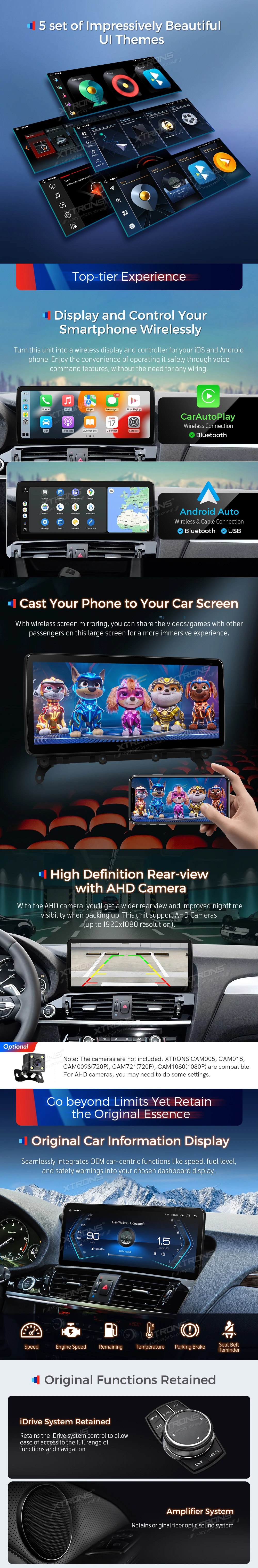 BMW X3 F25 and X4 F26 NBT EVO 12.3 inch Android Screen with Wireless CarPlay and 4G | QLB22EVB12X3: XTRONS specification poster 3 of 6