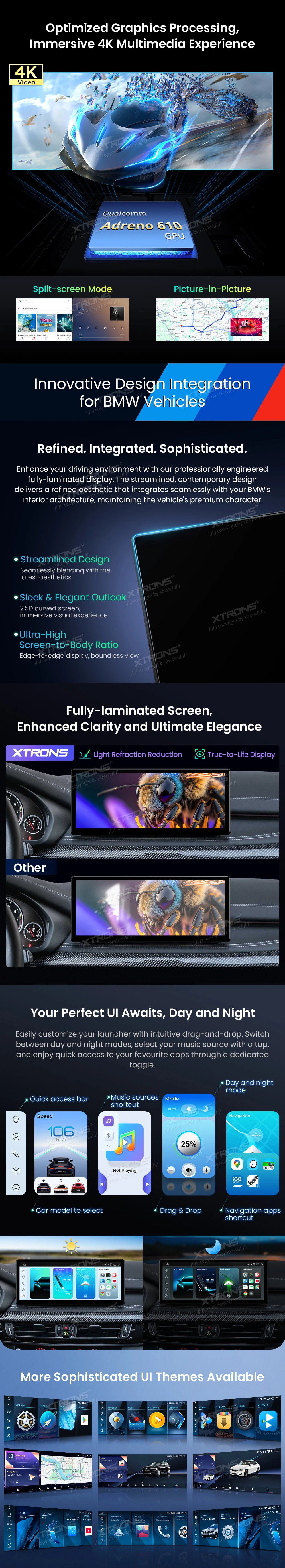 BMW X5 F15 and X6 F16 EVO 12.3 inch 2K Android Screen with Wireless CarPlay and Android Auto | QWBX24EVB12X5N: XTRONS specification poster 3 of 6