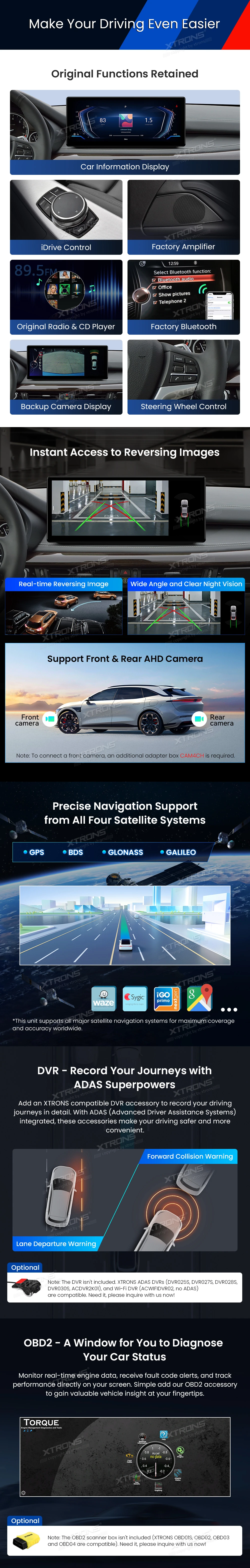 BMW X5 F15 and X6 F16 NBT 12.3 inch Android Screen with Wireless CarPlay and Android Auto | QWBX24NB12X5N: XTRONS specification poster 4 of 5