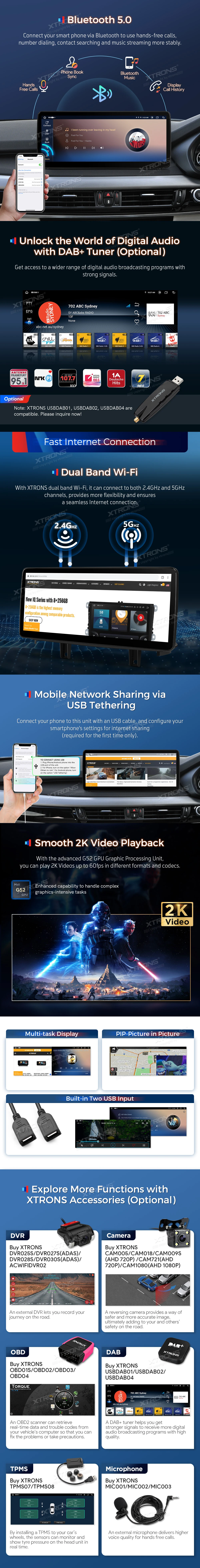 BMW X5 F15 / X6 F16 NBT EVO 12.3 inch Android Head Unit with Wireless CarPlay and 4G | QLB22EVB12X5N: XTRONS specification poster 4 of 5