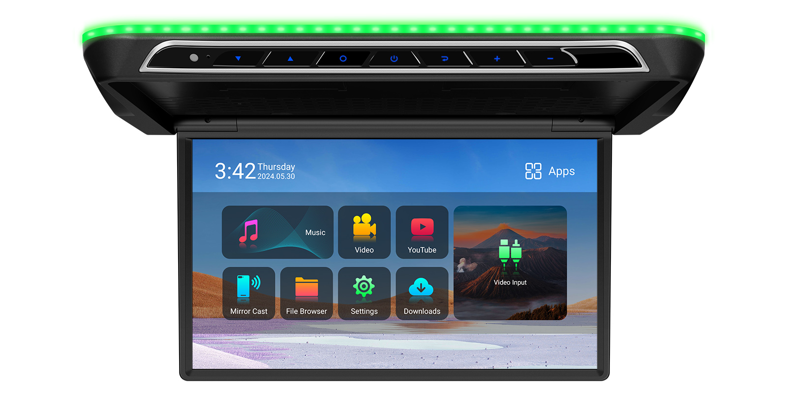 17.3 inch Motorised Flip Down Roof Screen with Android, HDMI Input and Screen Mirroring | CM171AM, image 1 of 9
