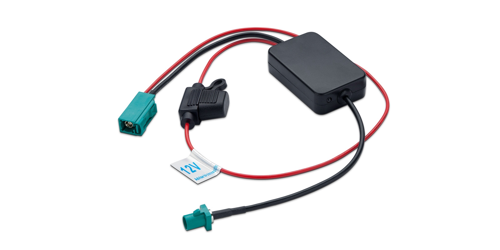 Universal 12V FM/AM Radio Signal Amplifier with FAKRA II Connector | EC/ARL/RAMP02, image 1 of 2