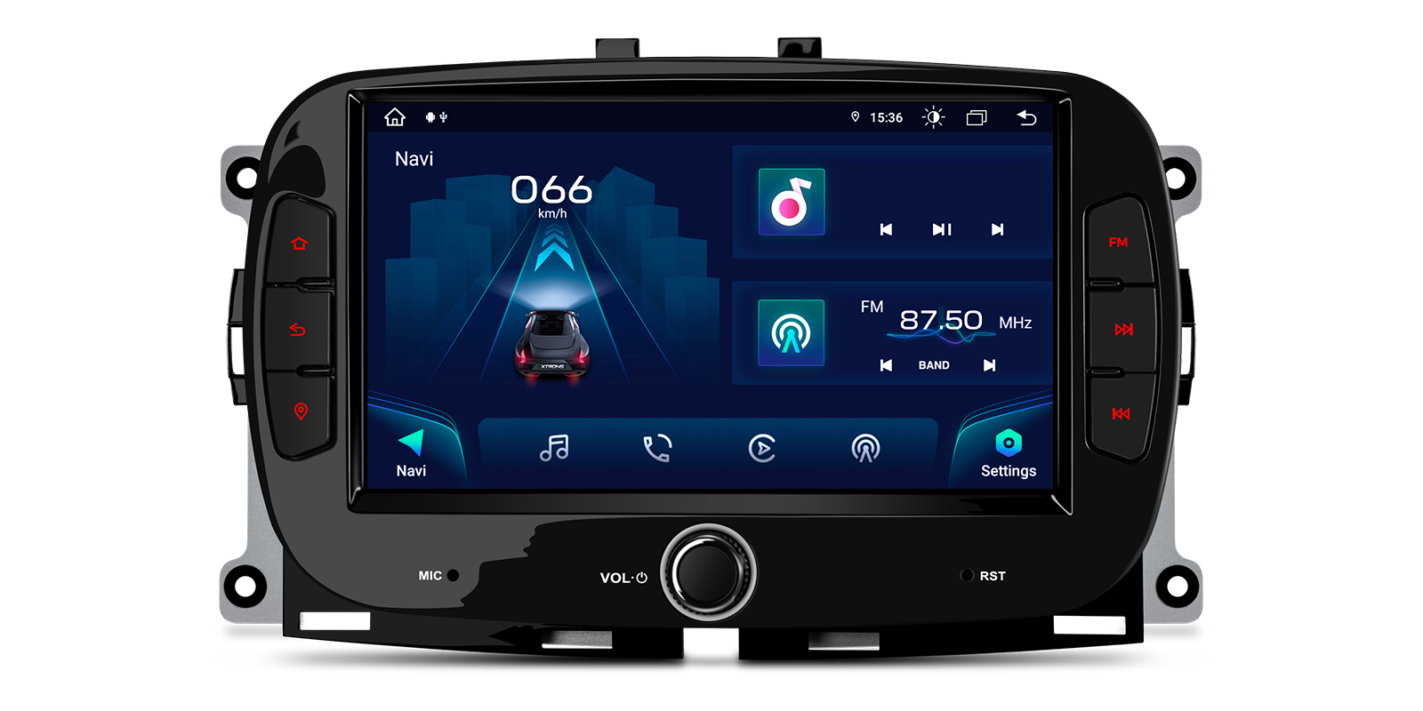 Fiat 500 and Abarth 500 7 inch Android Head Unit with Wireless CarPlay, Android Auto and DSP | IAH74500FL, image 1 of 16