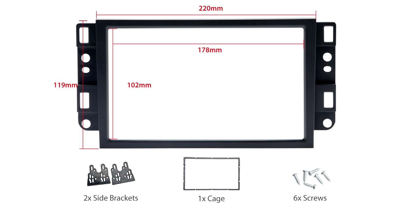 Chevrolet Aveo, Captiva and Epica Double DIN Fascia Panel | ICE/ACS/09-003, image 4 of 5