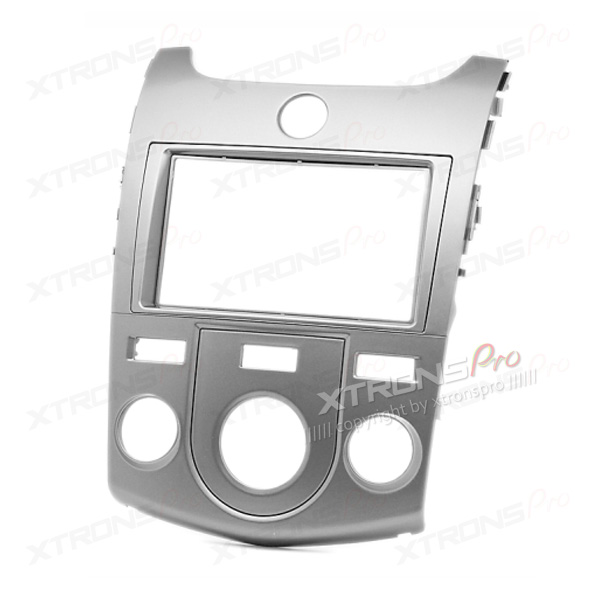 Kia Cerato and Forte (TD) Silver Manual Air-Con Double DIN Fascia Panel | ICE/ACS/11-147, image 1 of 2