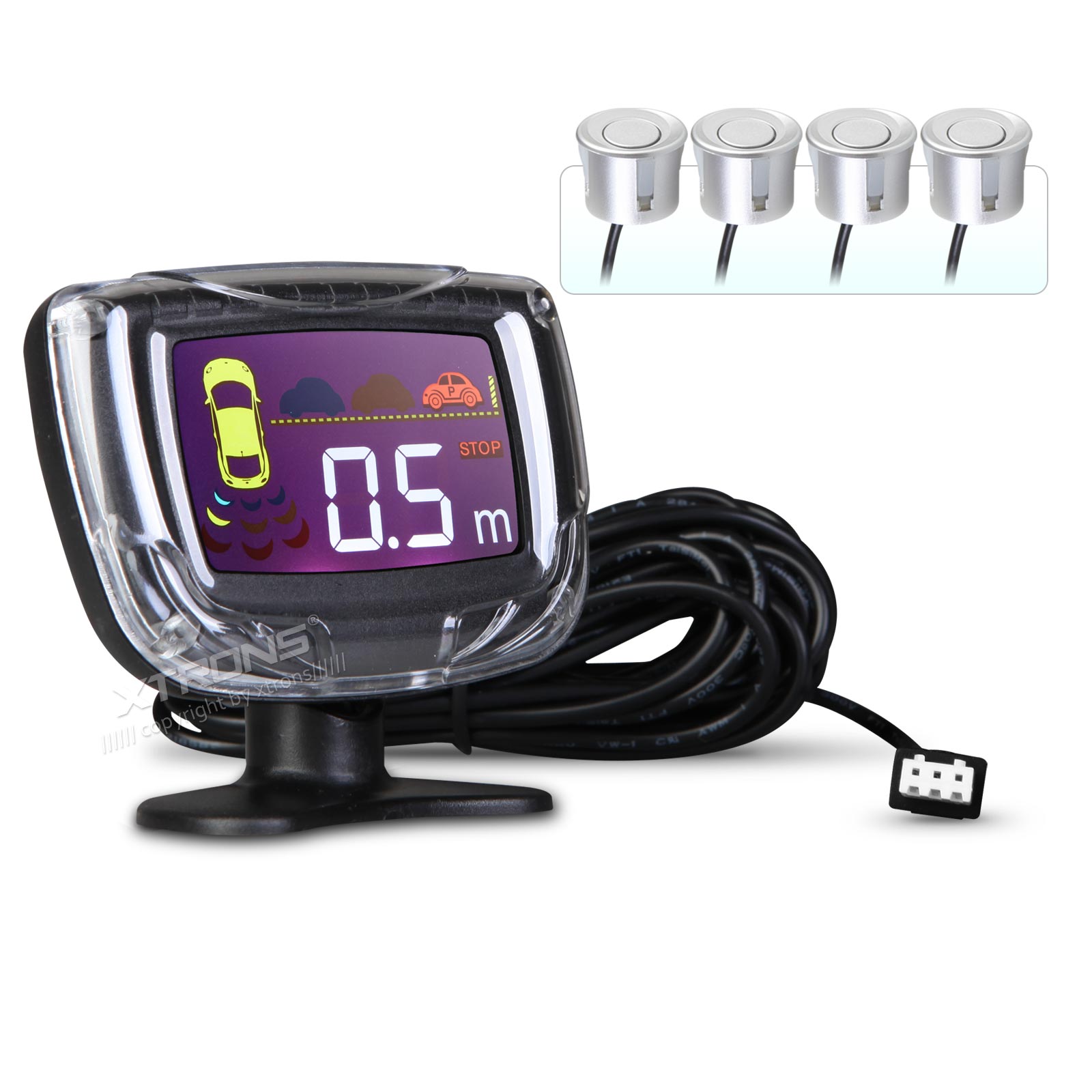 Rear Parking Sensor Kit with 4 Ultrasonic Sensors and 3.5 inch Wireless Display | ICE/SS/CPS004, image 1 of 5
