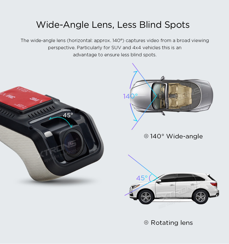 Universal 1080P Hidden USB Dash Cam for Android Head Units | ICE/SS/DVR025S: XTRONS specification poster 3 of 5