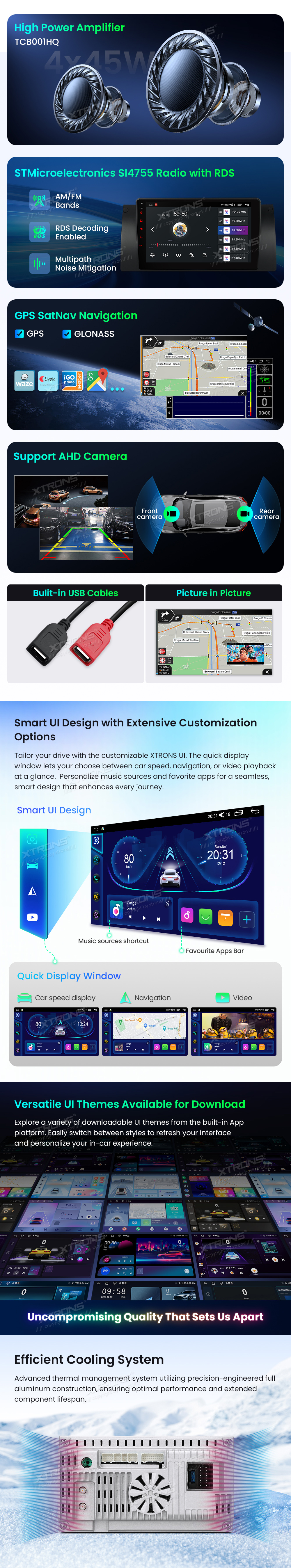 BMW X5 E53 9″ Android Head Unit with Wireless CarPlay, Android Auto and 4G | IDP9053B: XTRONS specification poster 4 of 6