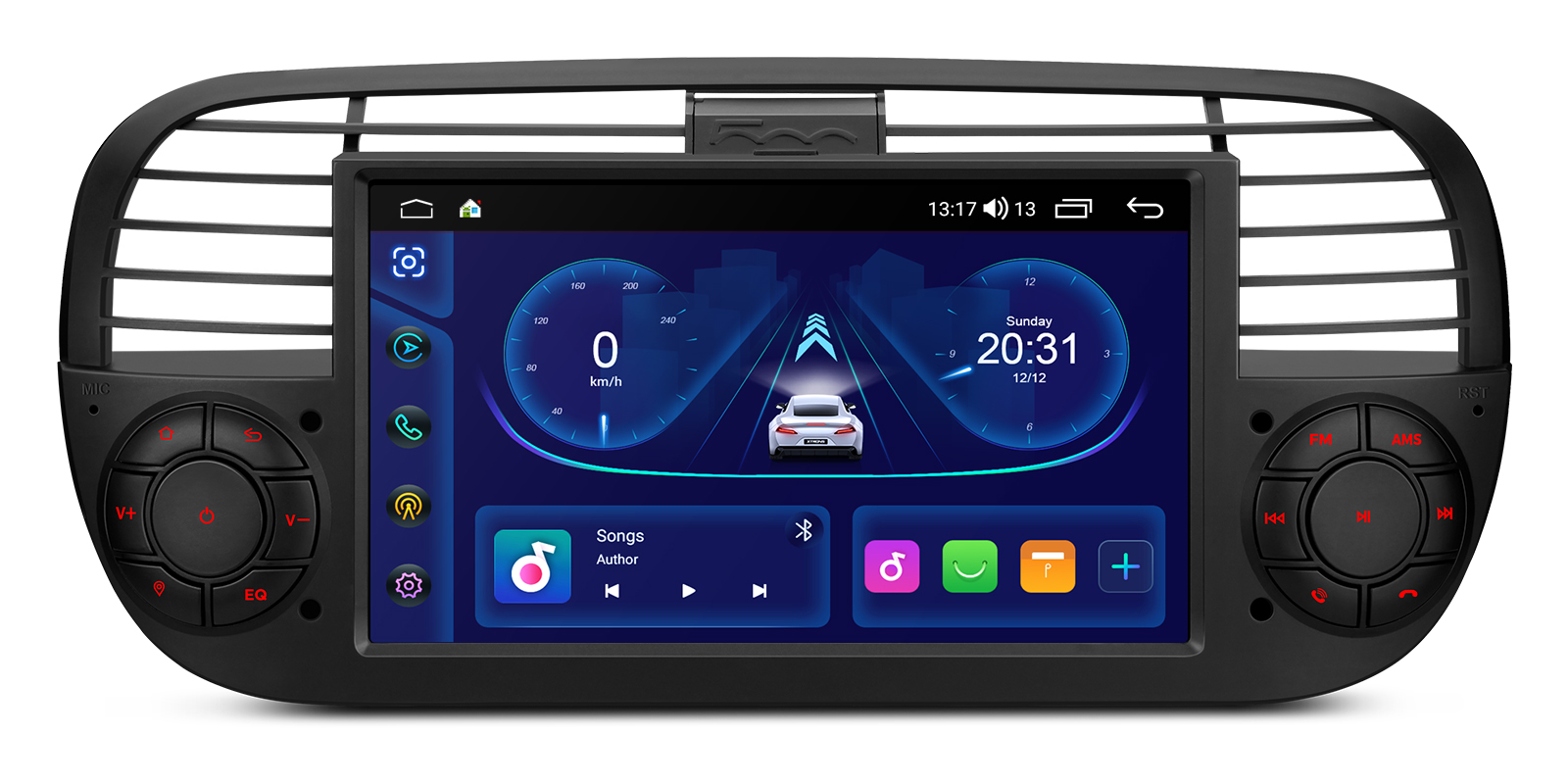 Fiat 500 7 inch Android Car Stereo with Wireless CarPlay, Android Auto and DSP | IDS7050FLB, image 1 of 14