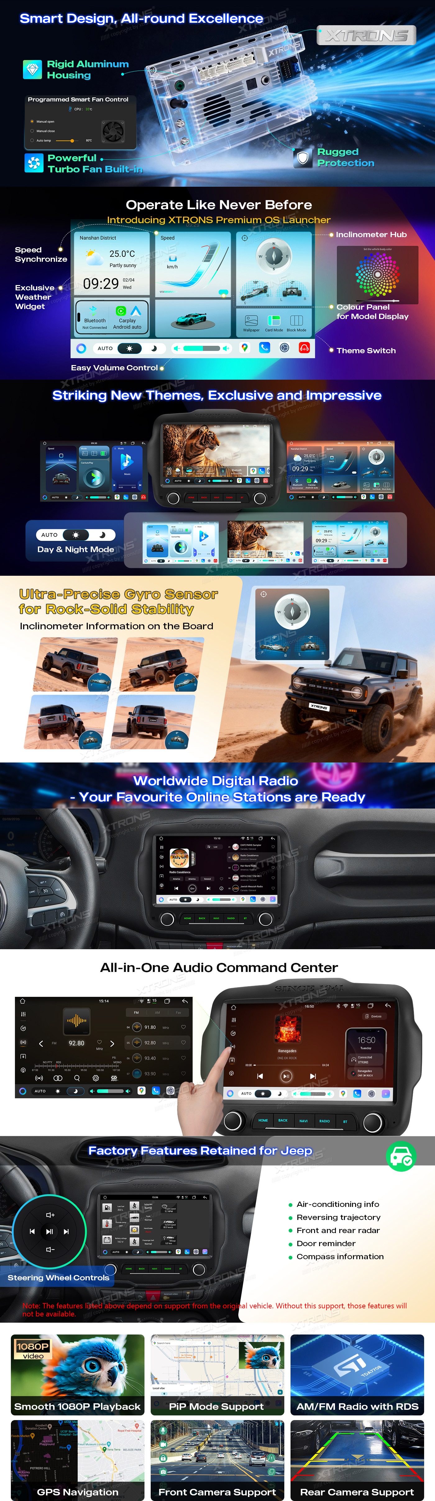 Jeep Renegade 9″ Android Head Unit with Wireless CarPlay, Android Auto and 4G | IMH94RGJL: XTRONS specification poster 3 of 4