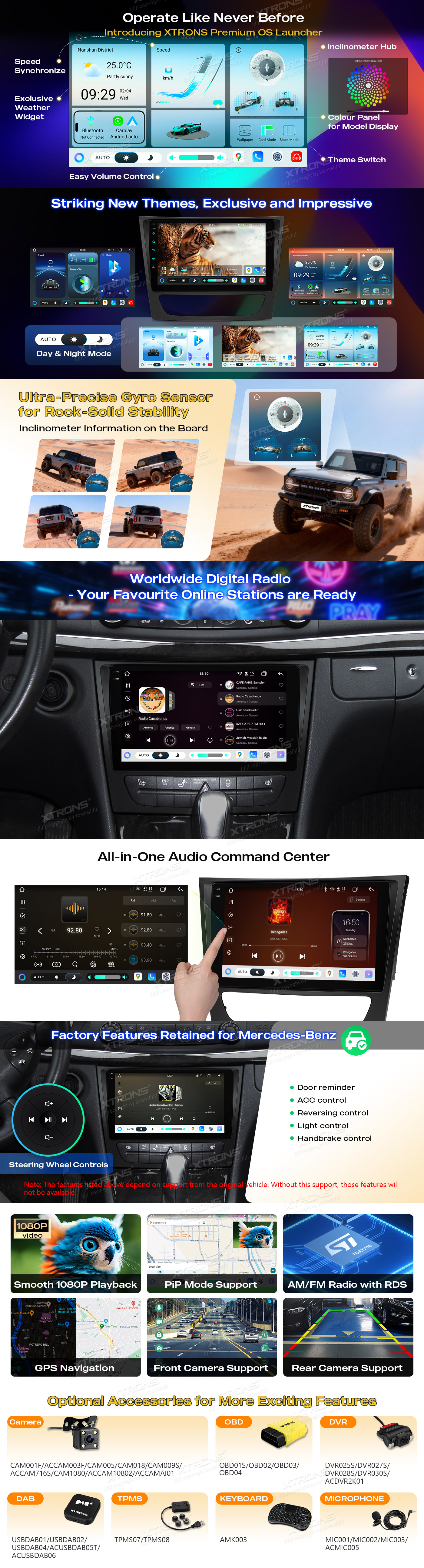 Mercedes-Benz E-Class W211 and CLS W219 9″ Android Head Unit with Wireless CarPlay and 4G | IMHP94M211: XTRONS specification poster 4 of 5