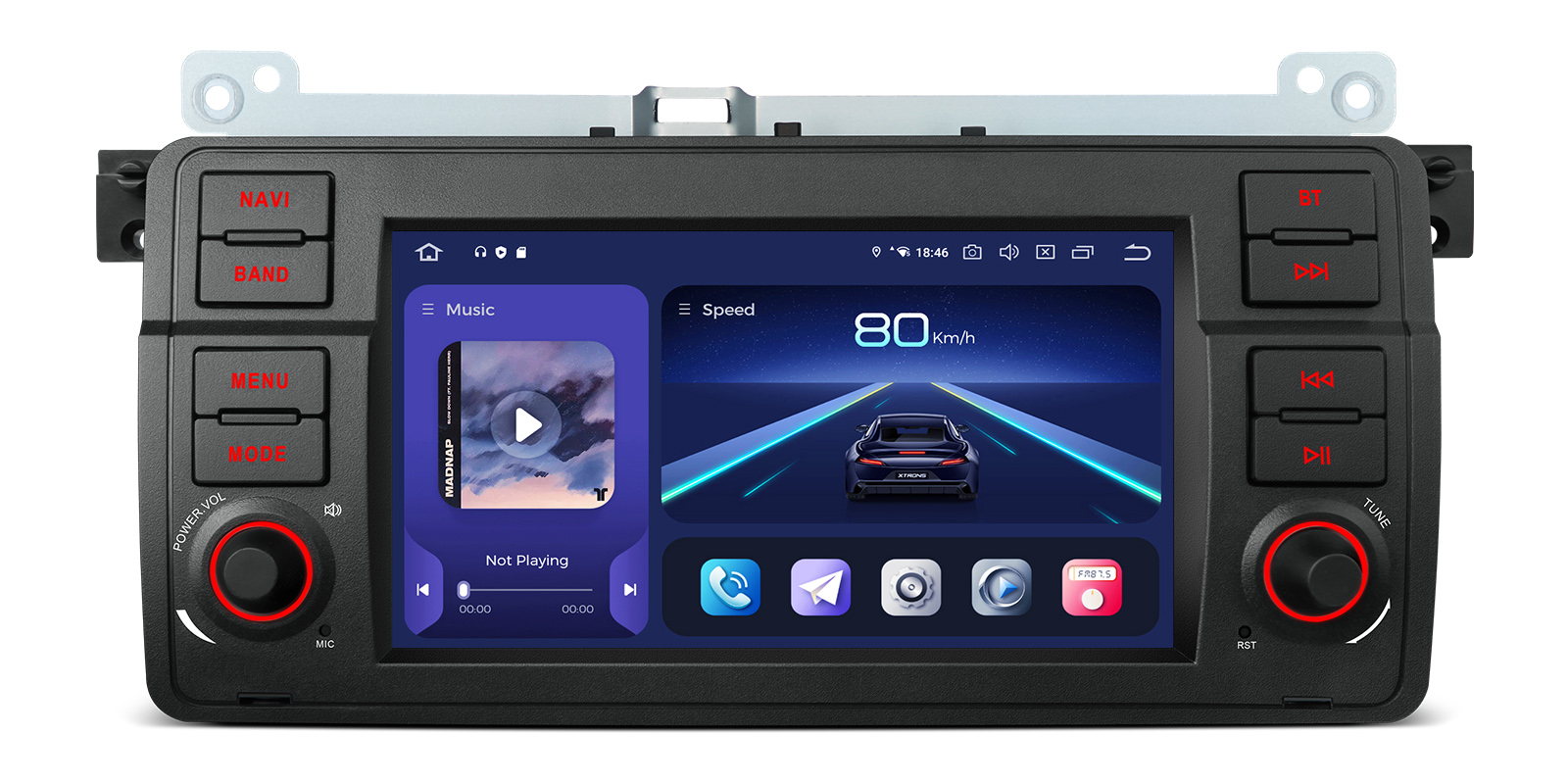 BMW E46, Rover 75 and MG ZT 7″ Android Head Unit with Wireless CarPlay, 4G and HDMI Output | IQ7446BL, image 1 of 13