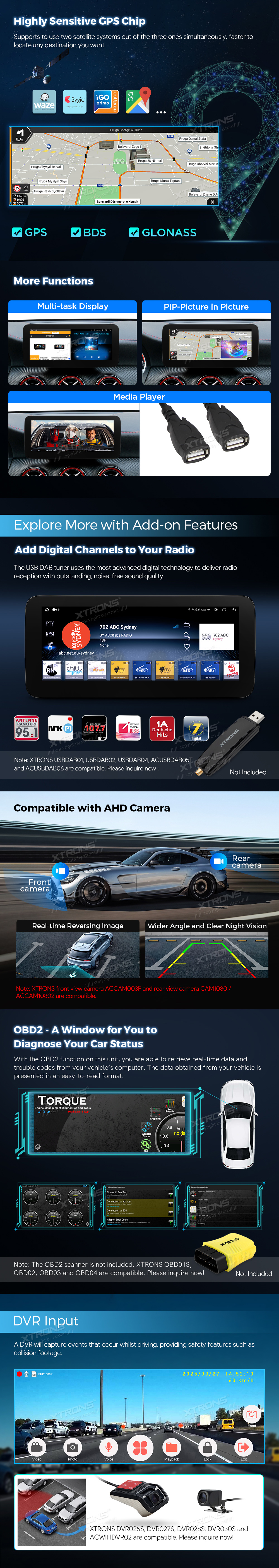 Mercedes-Benz B-Class W246 10.25 inch Android Screen with Wireless CarPlay, Android Auto and 4G | QAMS1445M12BR: XTRONS specification poster 5 of 11