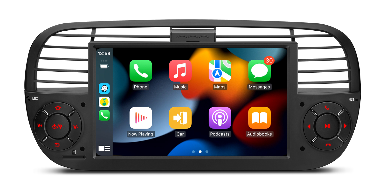 Fiat 500 7 inch Android Head Unit with Wireless CarPlay, Android Auto, 4G and AKM DSP | PX7450FBLGS, image 8 of 14
