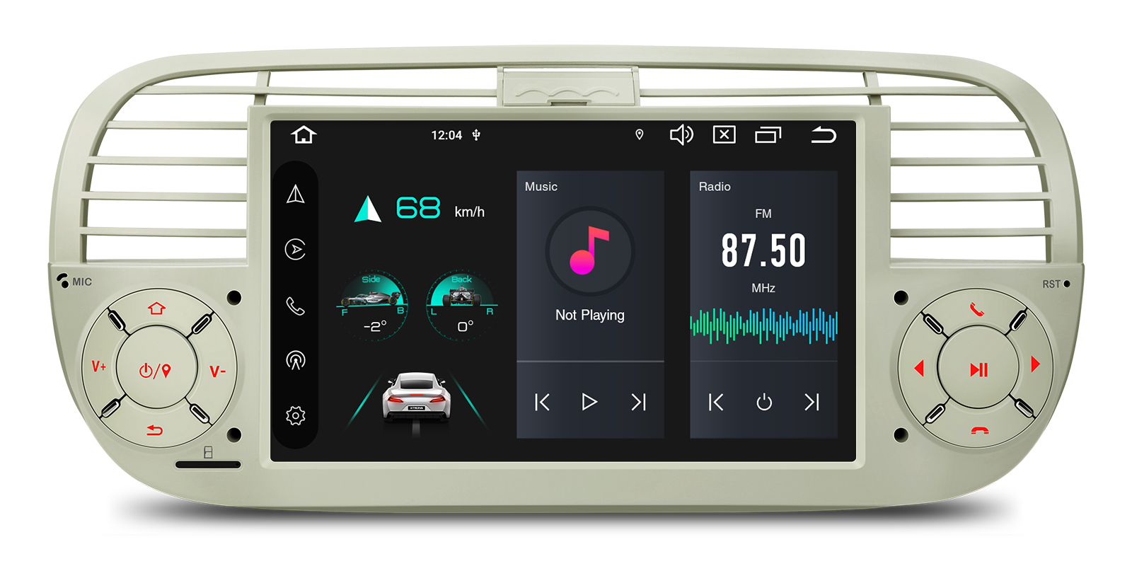 Fiat 500 2007-2015 7 inch Android 14 Car Stereo with Wireless CarPlay, Android Auto and 4G | PX7450FCLGS, image 1 of 14