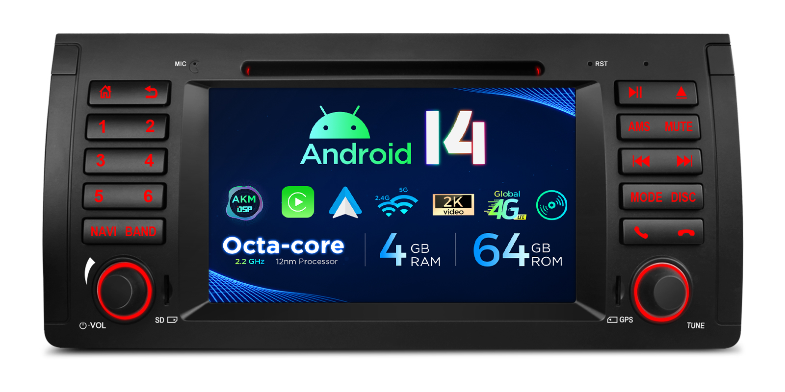BMW X5 E53 7 inch Android Car Stereo with Wireless CarPlay, Android Auto and 4G | PX7453BGS, image 12 of 15
