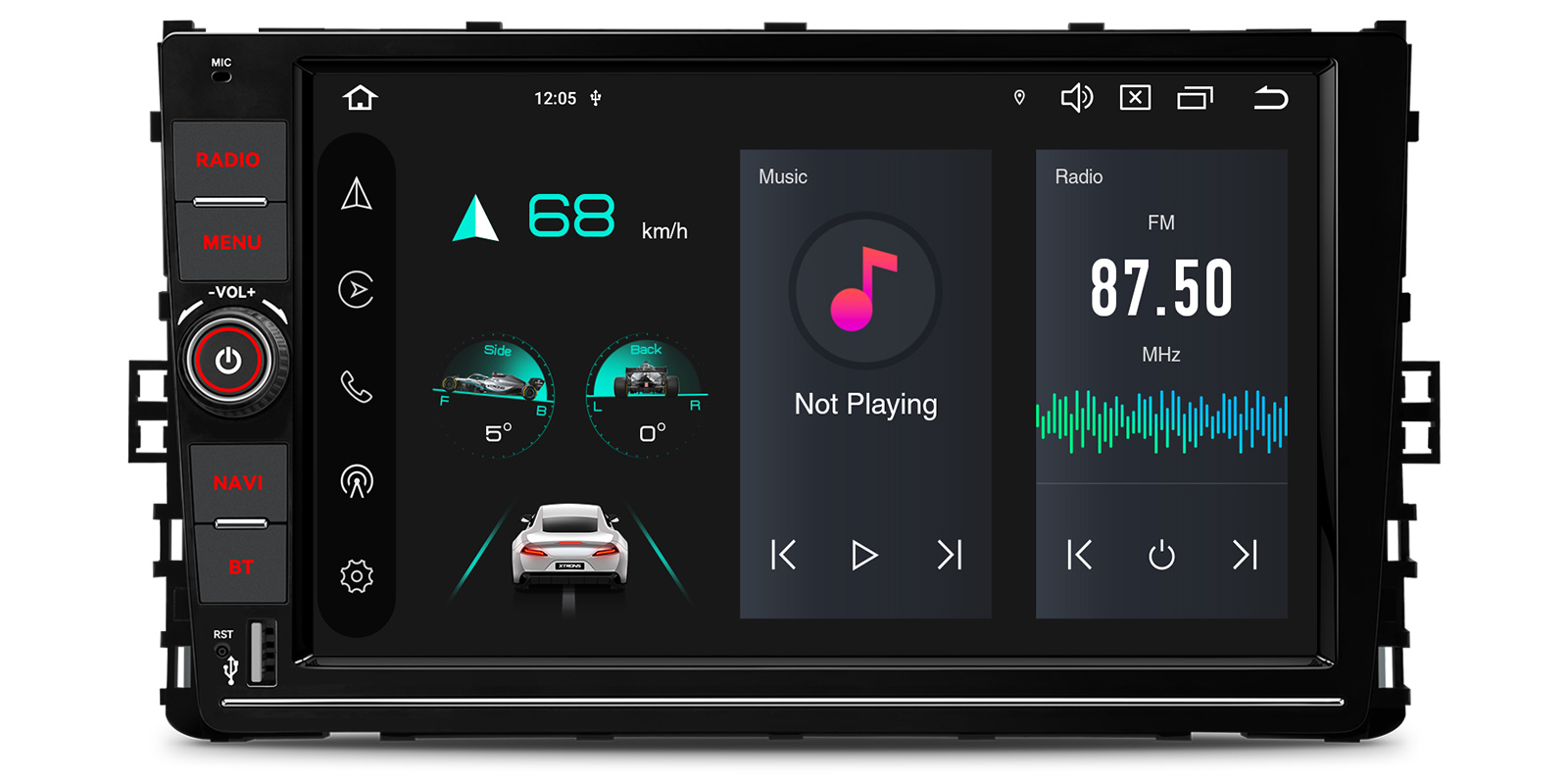 Volkswagen 9 inch Android 14 Head Unit with Wireless CarPlay, Android Auto and 4G | PX94MTNVGS, image 1 of 14