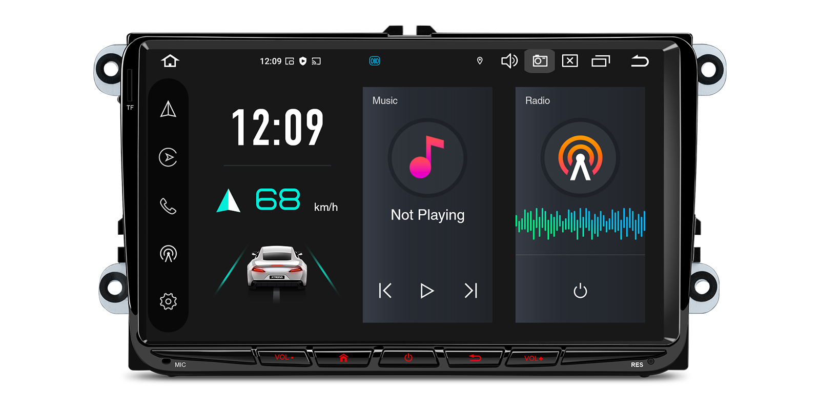 VW, Skoda and SEAT 9″ Android Head Unit with Built-in DAB+, Wireless CarPlay and 4G | PX94MTVDAB, image 1 of 15
