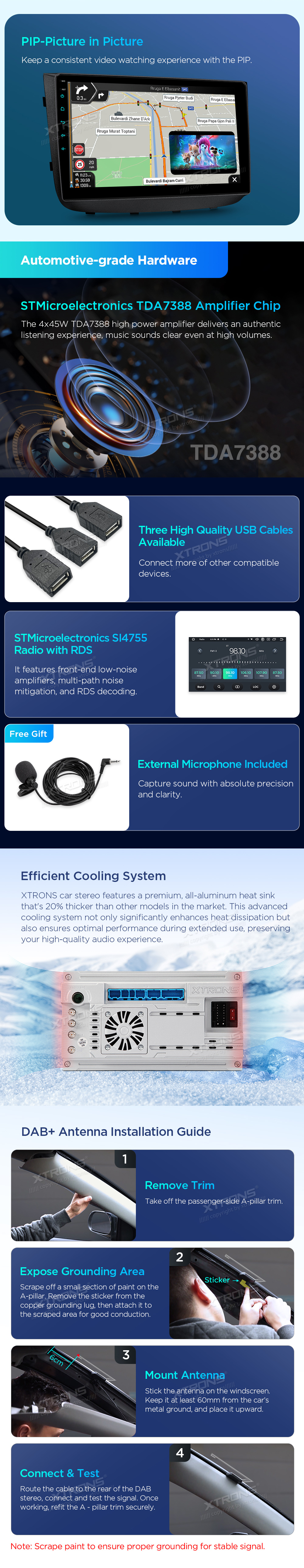 Mercedes-Benz Viano Vito W639 10.1 inch Android Head Unit with Built-in DAB+, Wireless CarPlay and 4G | PXP14M639GDAB: XTRONS specification poster 5 of 6