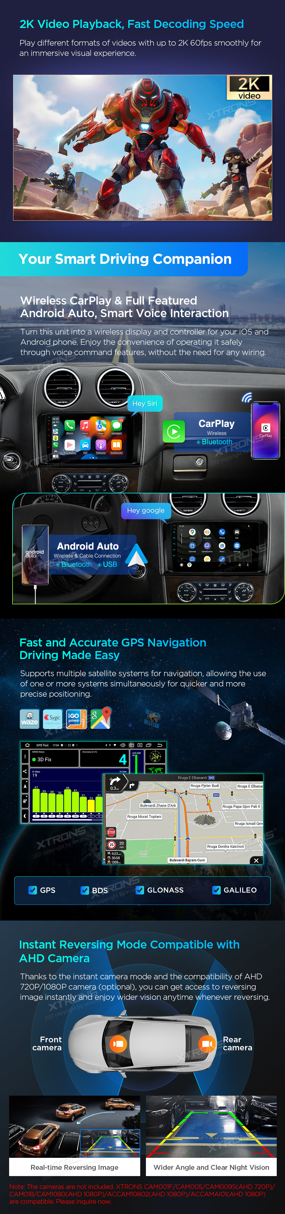 Mercedes-Benz ML W164 and GL X164 9 inch Android Head Unit with Wireless CarPlay, DAB+ and 4G | PXP94M164GDAB: XTRONS specification poster 3 of 6
