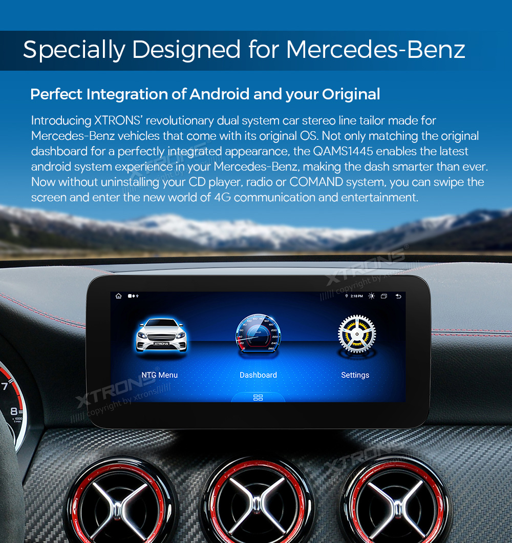 Mercedes-Benz B-Class W246 10.25 inch Android Screen with Wireless CarPlay, Android Auto and 4G | QAMS1445M12BR: XTRONS specification poster 2 of 11