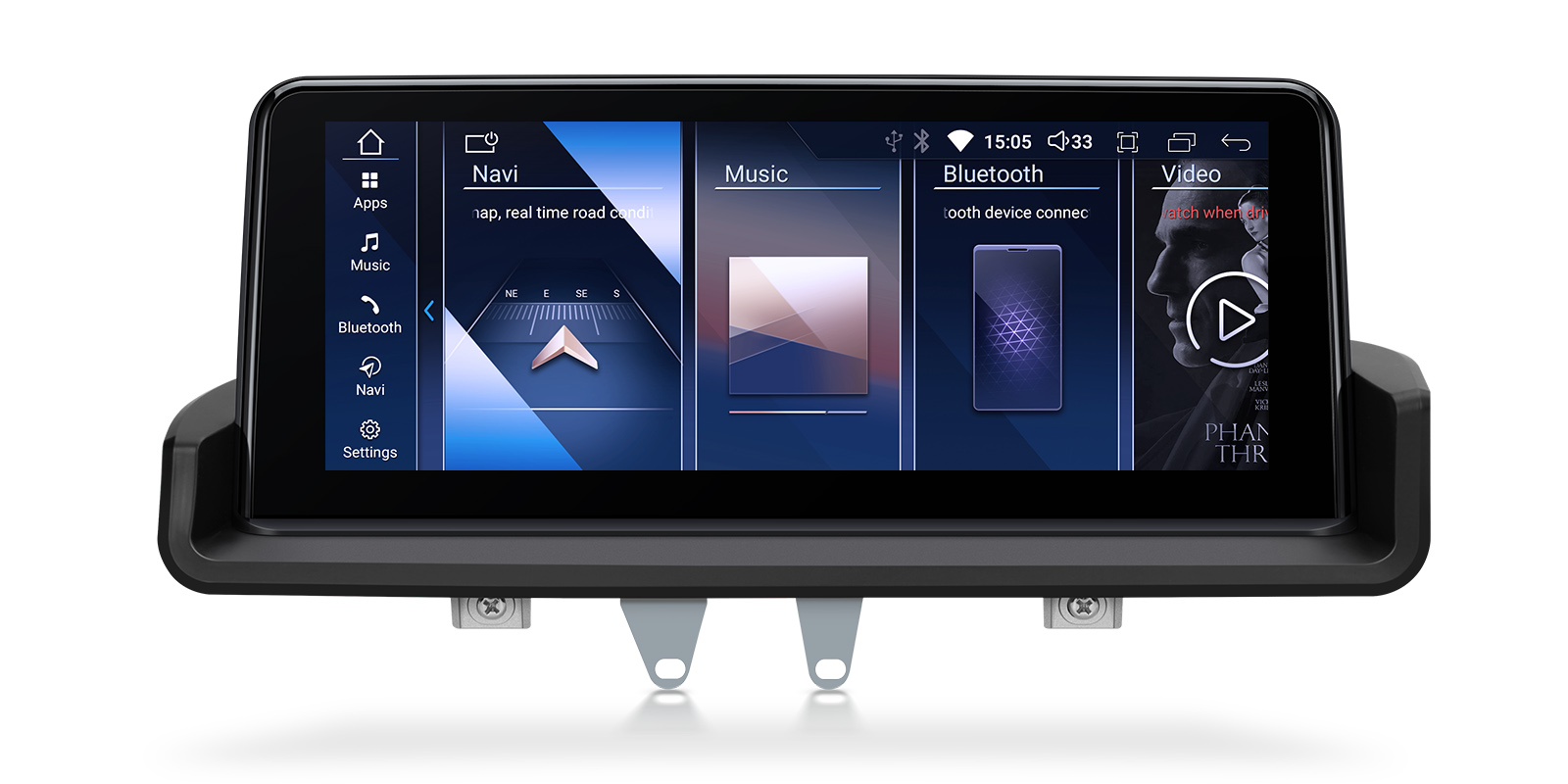 BMW E90 E91 E92 E93 10.25 inch Android Screen for Cars Without a Display, with Wireless CarPlay | QDB1090UNR, image 1 of 14
