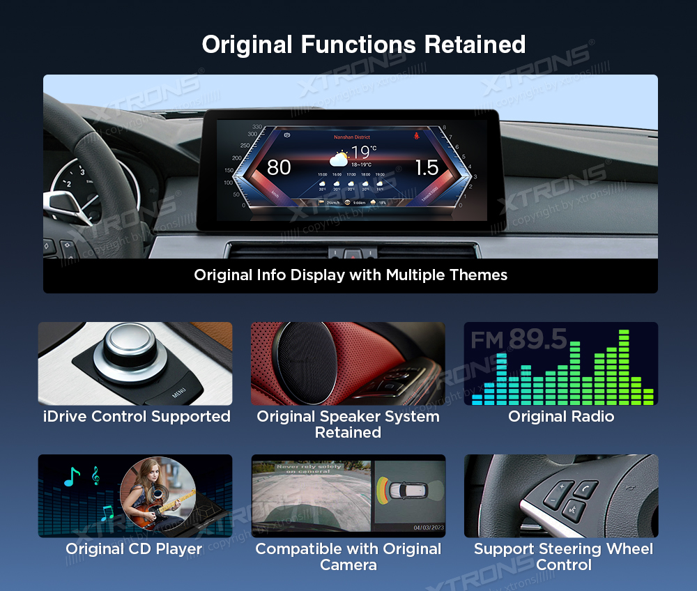 BMW 7 Series F01 F02 NBT 12.3 inch Android Screen with Wireless CarPlay, Android Auto and 4G | QGB24NB12SV: XTRONS specification poster 6 of 9