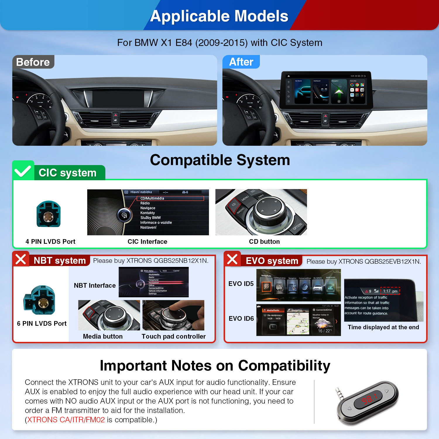 BMW X1 E84 CIC 12.3 inch Android Screen with Wireless CarPlay, Android Auto and 4G | QGBS25CIB12X1, image 17 of 17