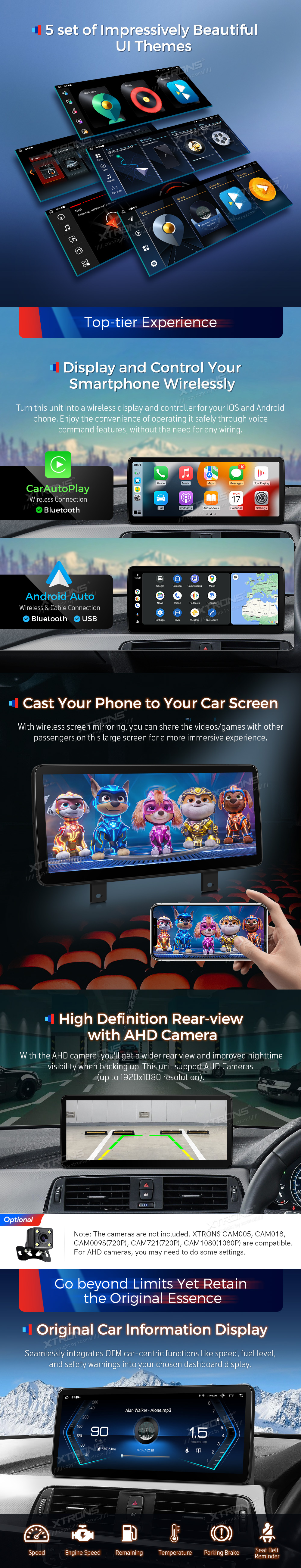 BMW 3 Series F30 and 4 Series F32 EVO 12.3″ Android Screen with Wireless CarPlay and 4G | QLB22EVB12THR: XTRONS specification poster 3 of 6