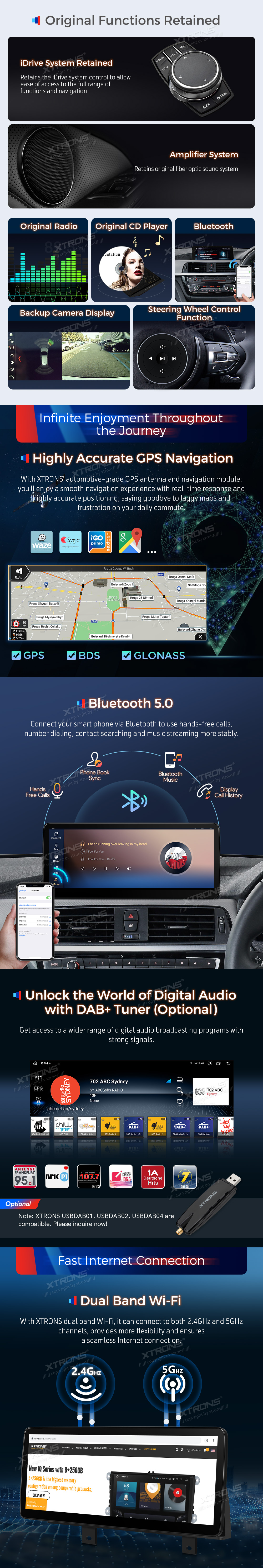 BMW 3 Series F30 and 4 Series F32 EVO 12.3″ Android Screen with Wireless CarPlay and 4G | QLB22EVB12THR: XTRONS specification poster 4 of 6