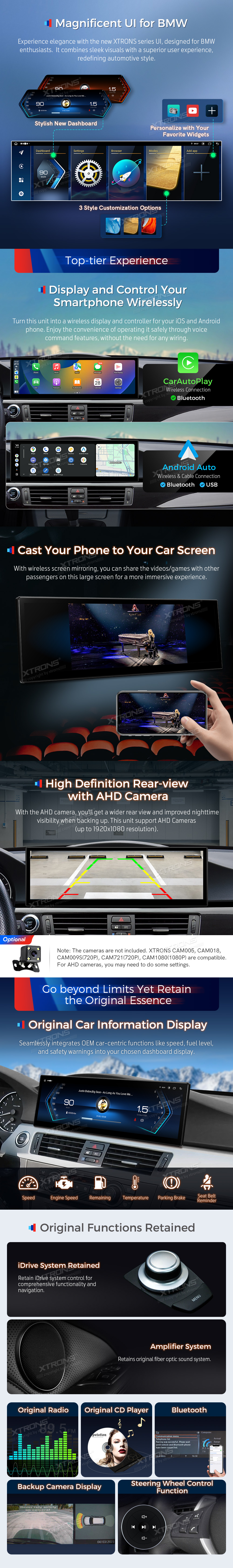 BMW 3 Series E90 E91 E92 E93 CCC 14.9 inch Android Screen with Wireless CarPlay and 4G | QLB4292CC: XTRONS specification poster 3 of 5
