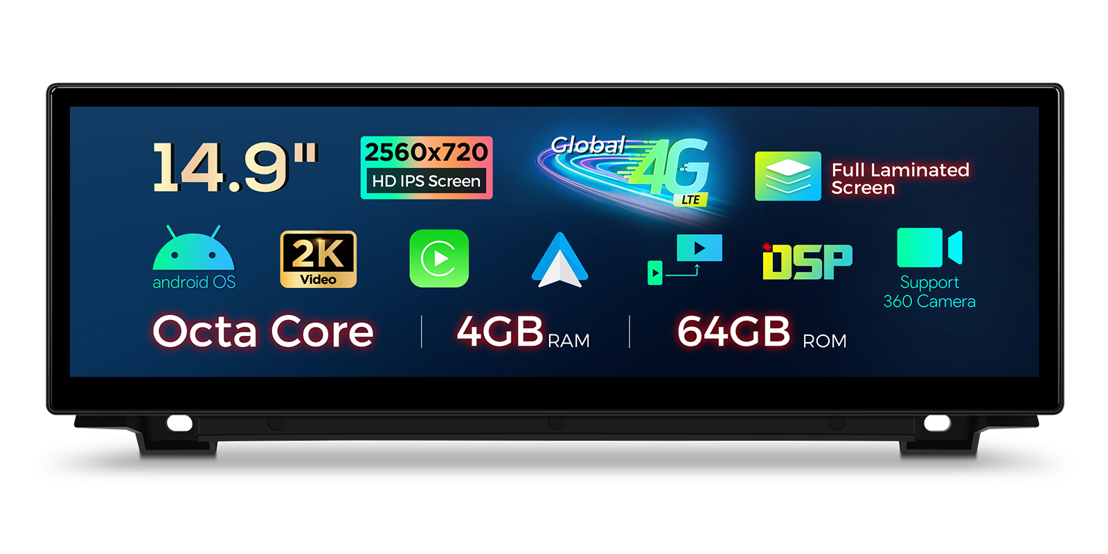 BMW 5 Series F10 F11 NBT 14.9 inch Android 13 Head Unit with Wireless CarPlay, Android Auto and 4G | QLB42FVNB, image 3 of 13
